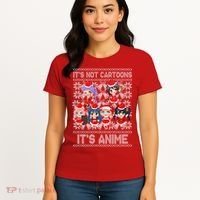 Its Not Cartoons Its Anime Ugly Christmas Women's T-Shirt thumb 4
