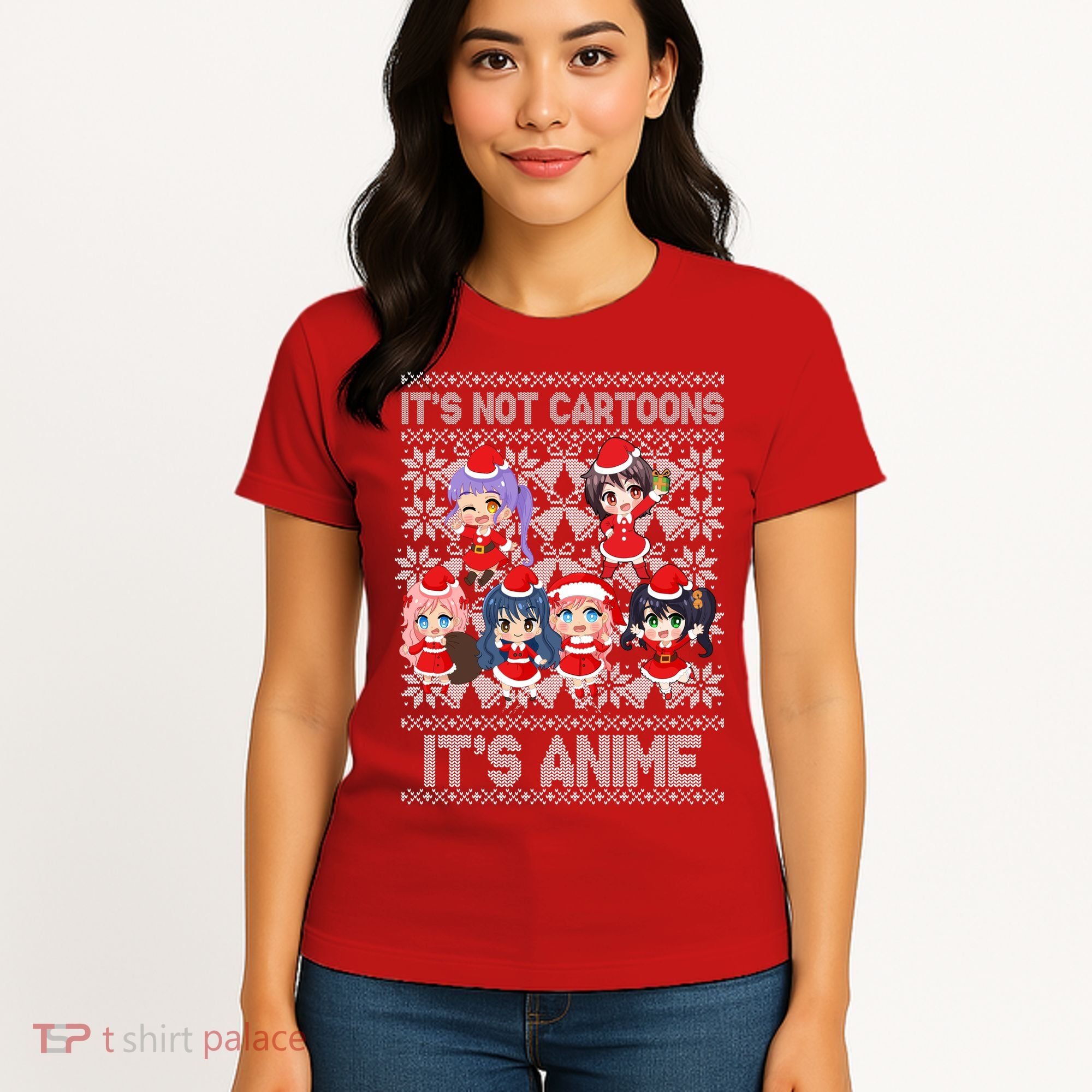 Its Not Cartoons Its Anime Ugly Christmas Women's T-Shirt