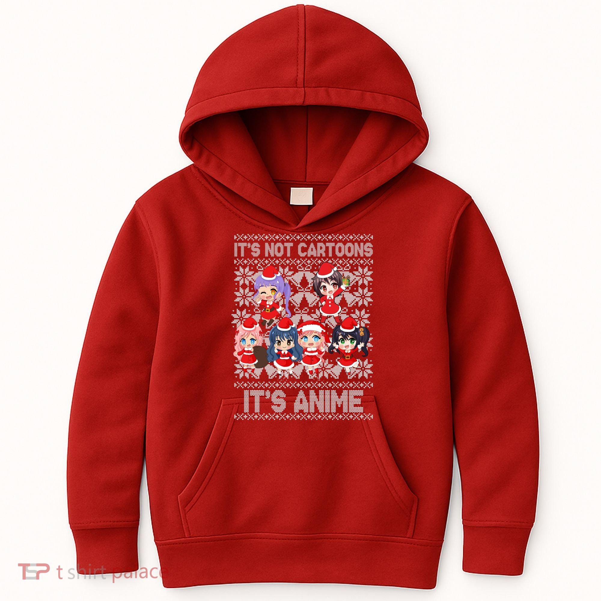 Its Not Cartoons Its Anime Ugly Christmas Kids Hoodie