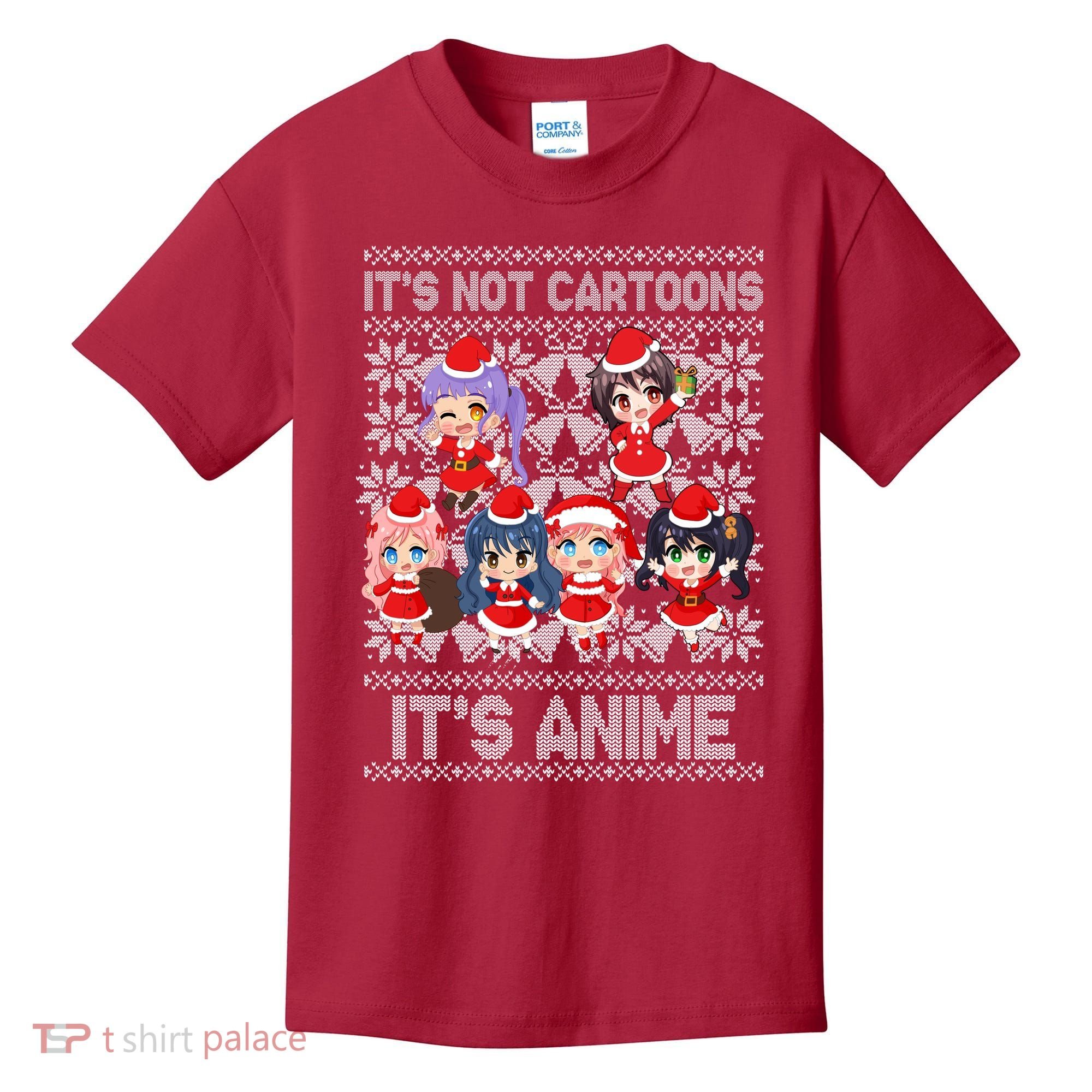 Its Not Cartoons Its Anime Ugly Christmas Kids T-Shirt