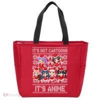 Its Not Cartoons Its Anime Ugly Christmas Tote Bag thumb 0