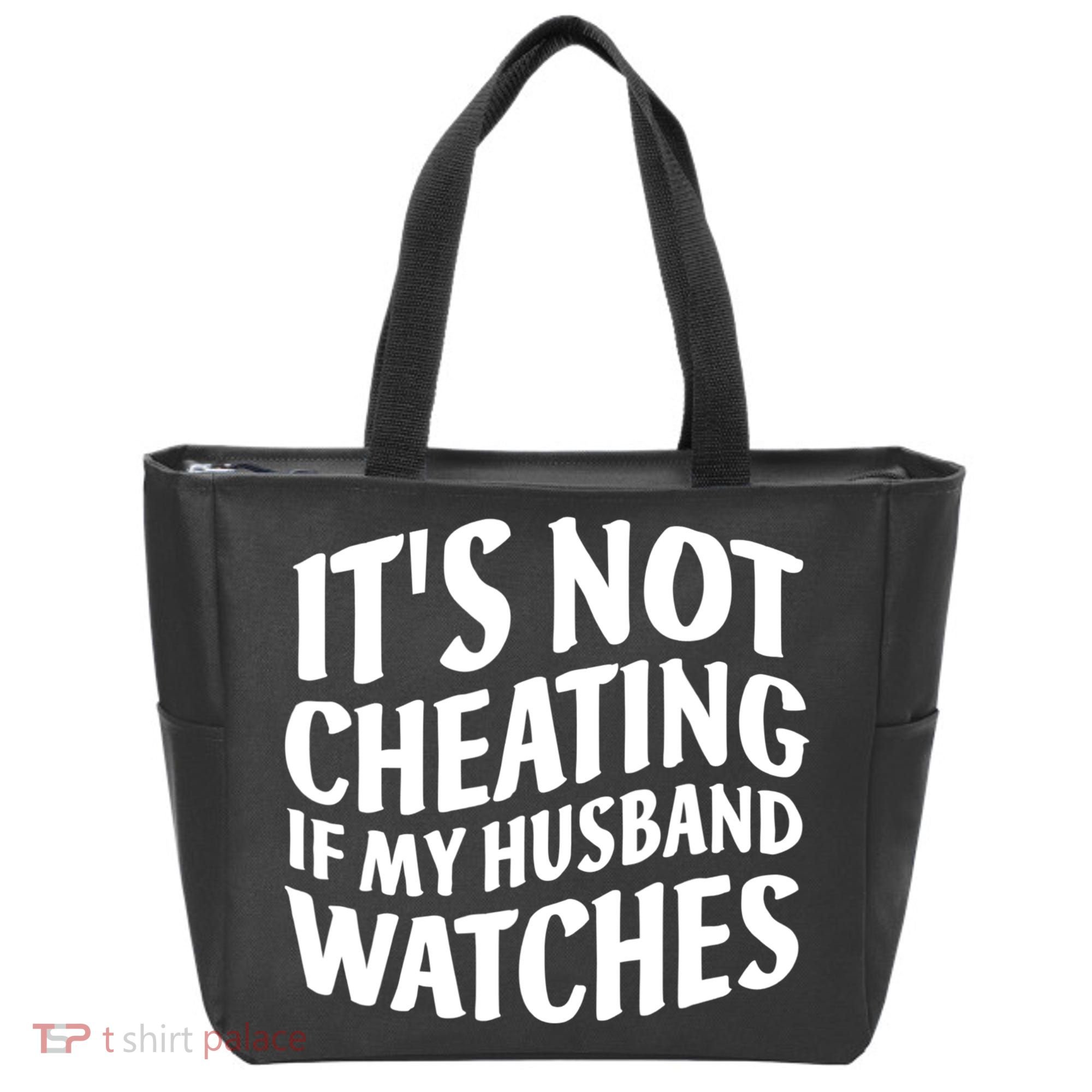 It's Not Cheating If My Husband Watches Funny Saying Tote Bag
