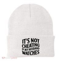It's Not Cheating If My Husband Watches Funny Saying Beanie thumb 0