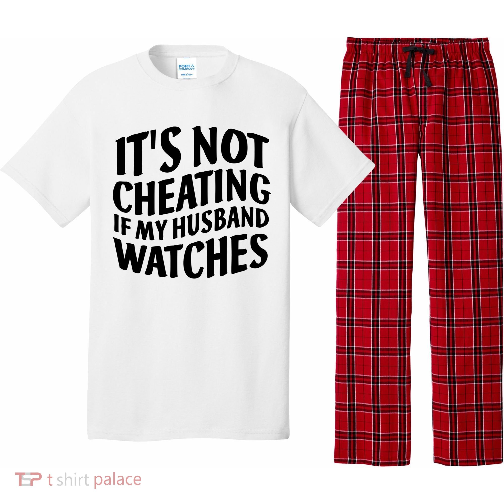 It's Not Cheating If My Husband Watches Funny Saying Pajama Set