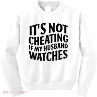 It's Not Cheating If My Husband Watches Funny Saying Kids Sweatshirt thumb 0