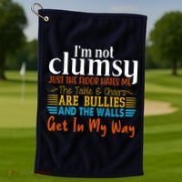 Im Not Clumsy Just The Floor Hates Me Funny Golf Towel thumb 1