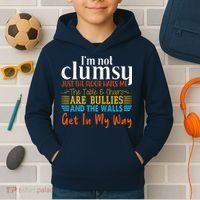 Im Not Clumsy Just The Floor Hates Me Funny Kids Hoodie thumb 2
