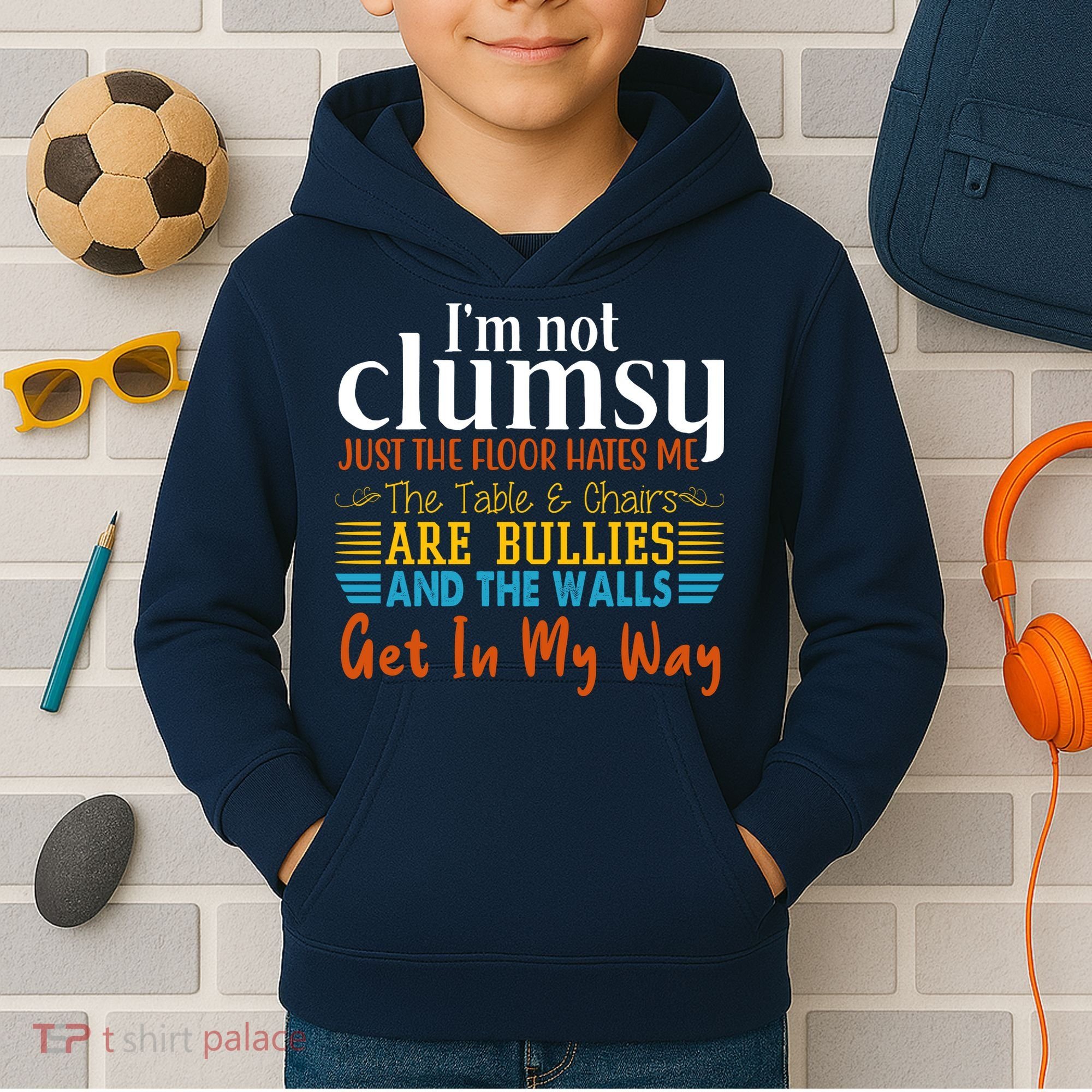 Im Not Clumsy Just The Floor Hates Me Funny Kids Hoodie