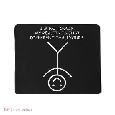 IM Not Crazy Funny Stickman Stick Figure Comic Design Mousepad
