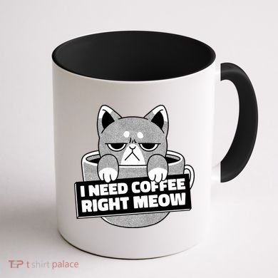 I Need Coffee Right Meow Coffee Mug back
