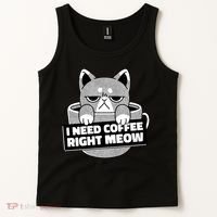 I Need Coffee Right Meow Tank Top thumb 2