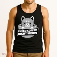 I Need Coffee Right Meow Tank Top thumb 3