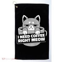 I Need Coffee Right Meow Golf Towel thumb 0