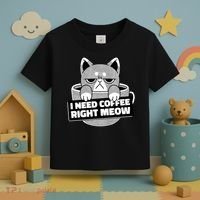 I Need Coffee Right Meow Toddler T-Shirt thumb 3