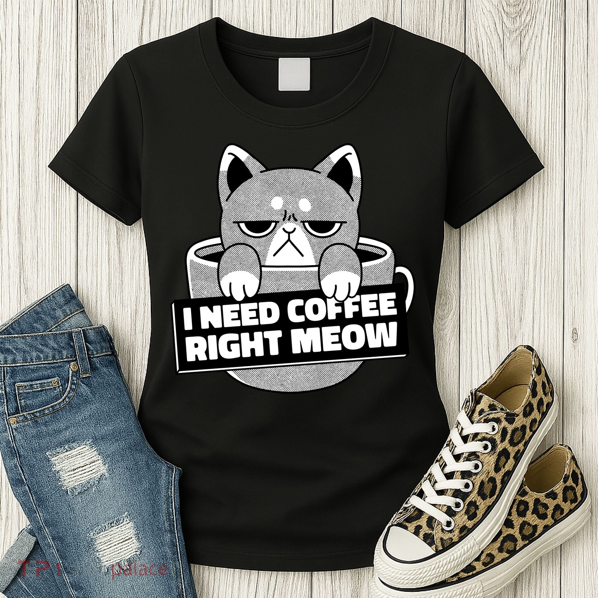 I Need Coffee Right Meow Women's T-Shirt