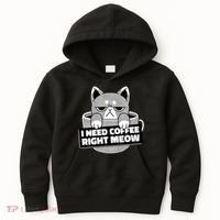 I Need Coffee Right Meow Kids Hoodie thumb 0