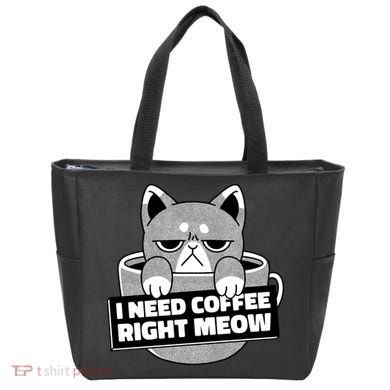 I Need Coffee Right Meow Tote Bag