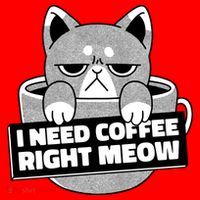 I Need Coffee Right Meow Santa Hat thumb 1