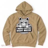 I Need Coffee Right Meow Hoodie thumb 0