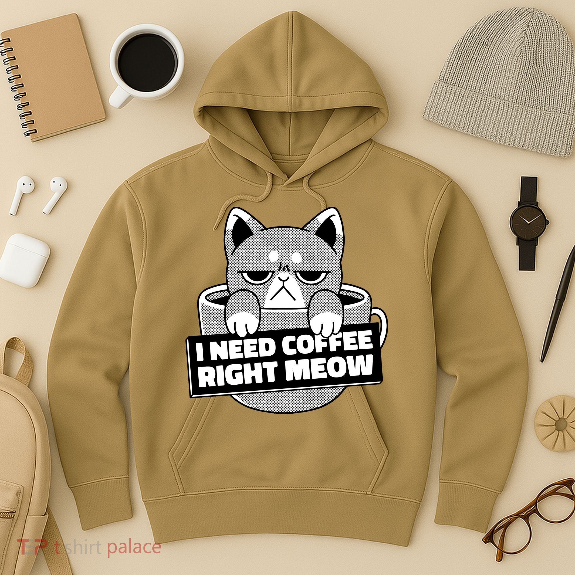 I Need Coffee Right Meow Hoodie