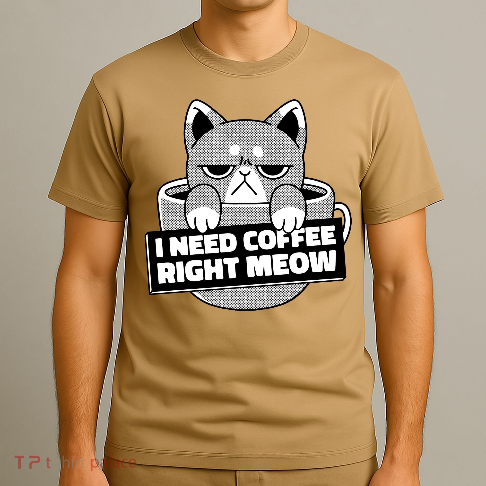 I Need Coffee Right Meow T-Shirt