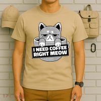 I Need Coffee Right Meow T-Shirt thumb 6