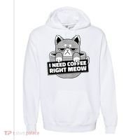 I Need Coffee Right Meow Comfort Colors Garment-Dyed Hooded Sweatshirt thumb 0