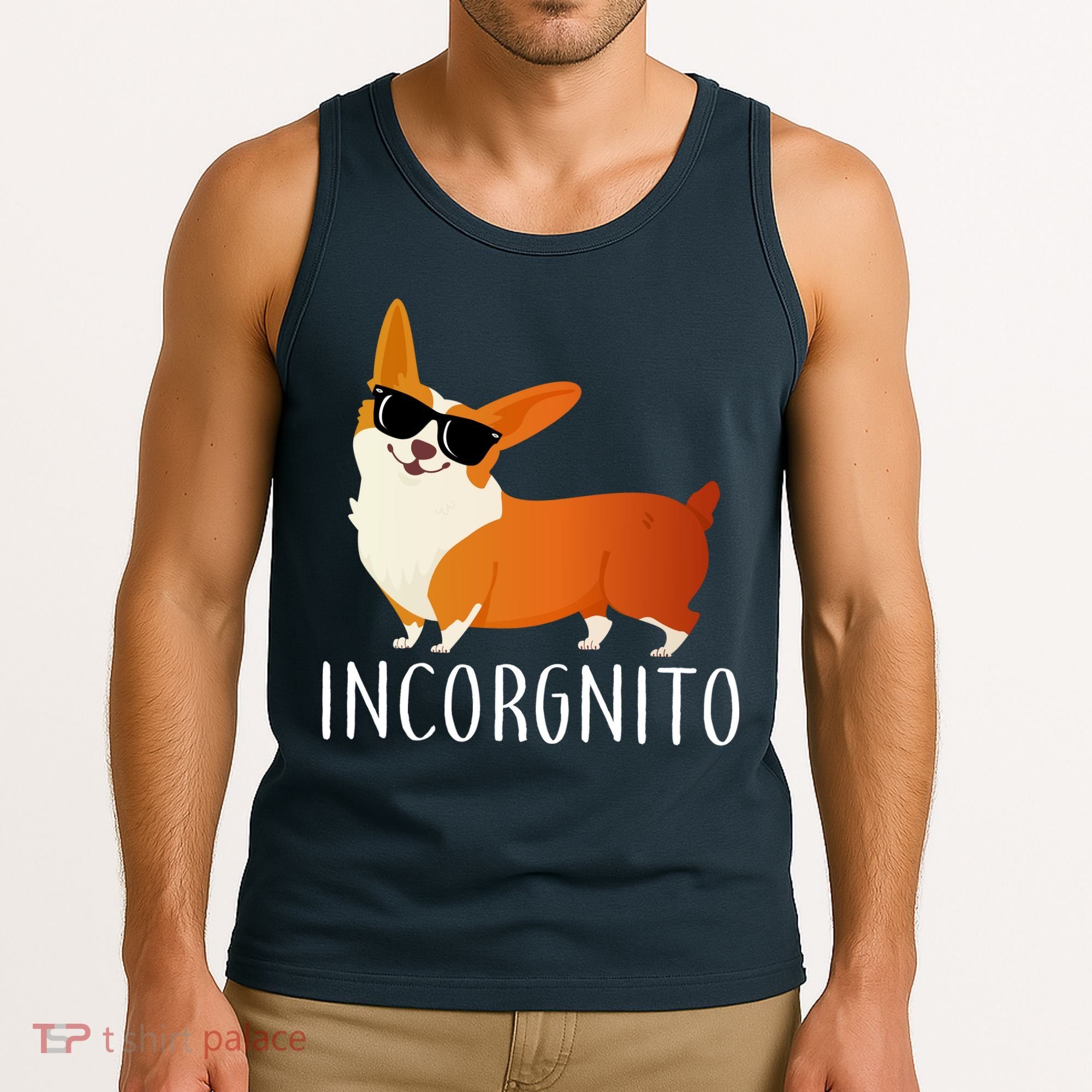 Incorgnito Corgi Dog Tank Top