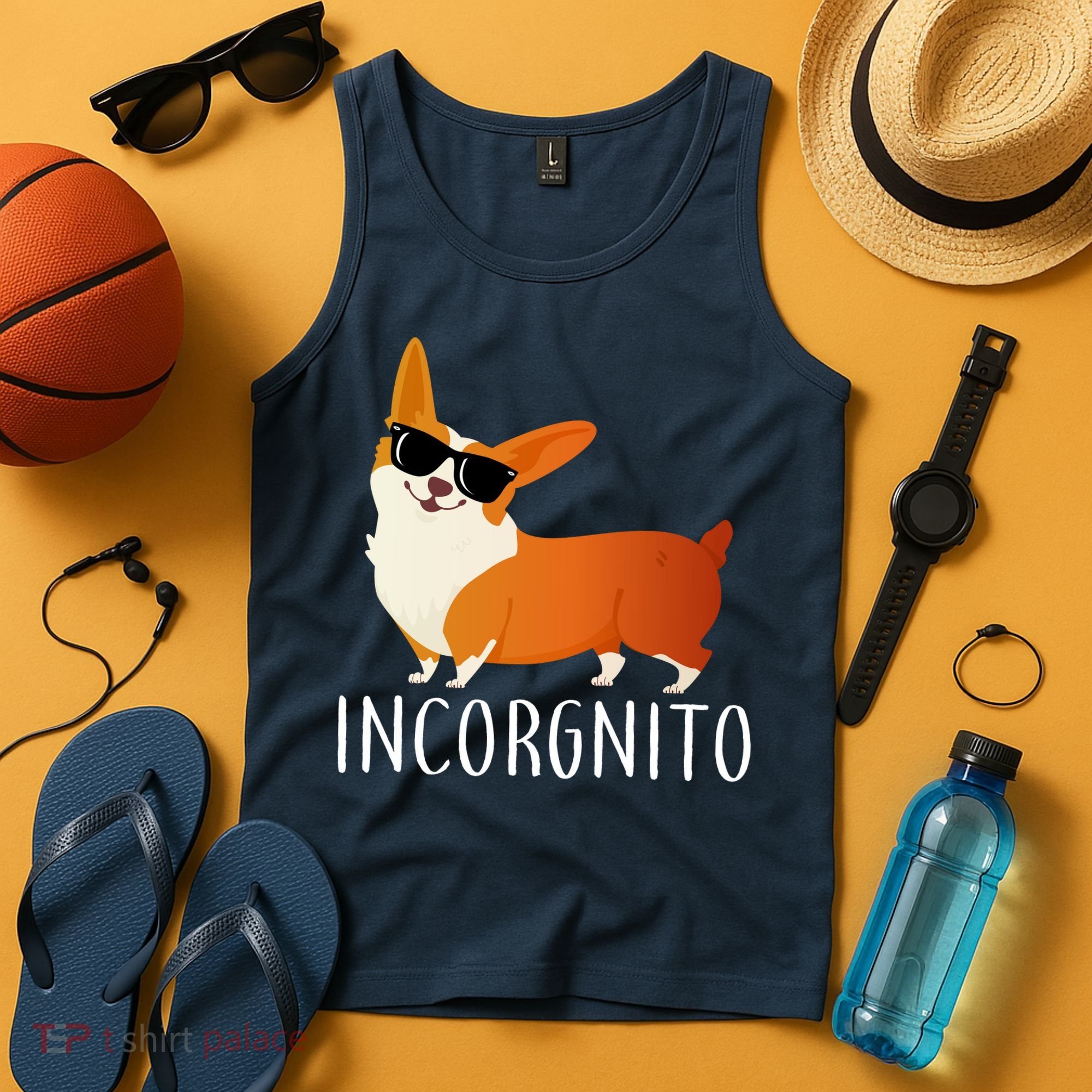 Incorgnito Corgi Dog Tank Top