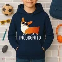Incorgnito Corgi Dog Kids Hoodie thumb 2