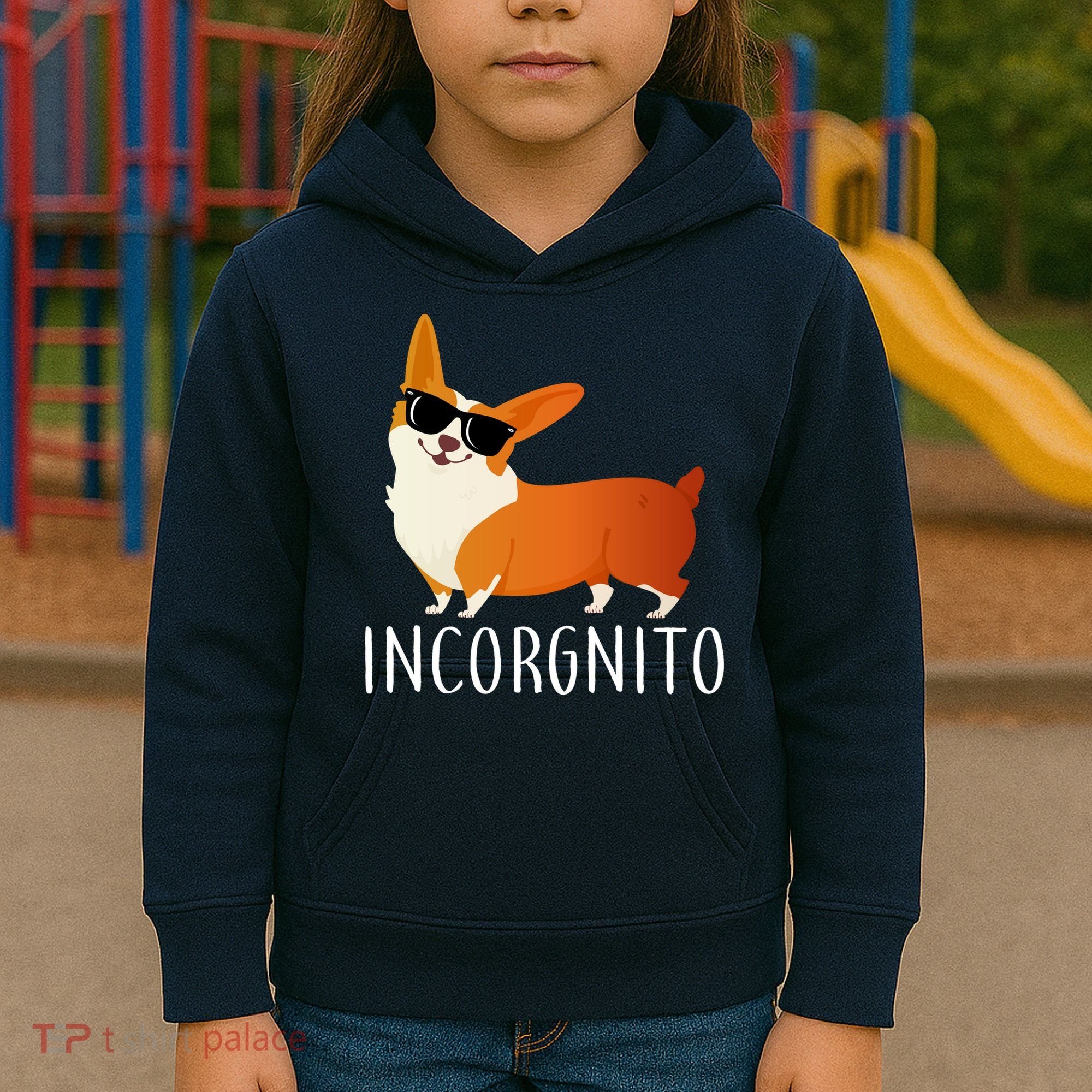 Incorgnito Corgi Dog Kids Hoodie