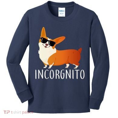 Incorgnito Corgi Dog Kids Long Sleeve Shirt