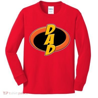 Incredible Dad Family Superhero Kids Long Sleeve Shirt