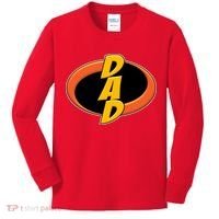 Incredible Dad Family Superhero Kids Long Sleeve Shirt thumb 0
