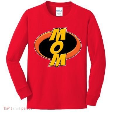 Incredible Mom Family Superhero Kids Long Sleeve Shirt
