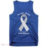 I'm Not Drunk I Have Parkinson's Awareness Ribbon Pd Patient Gift Tank Top thumb 0