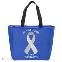 I'm Not Drunk I Have Parkinson's Awareness Ribbon Pd Patient Gift Tote Bag thumb 0