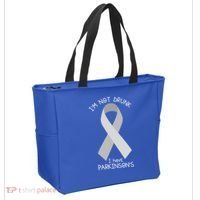 I'm Not Drunk I Have Parkinson's Awareness Ribbon Pd Patient Gift Tote Bag thumb 2