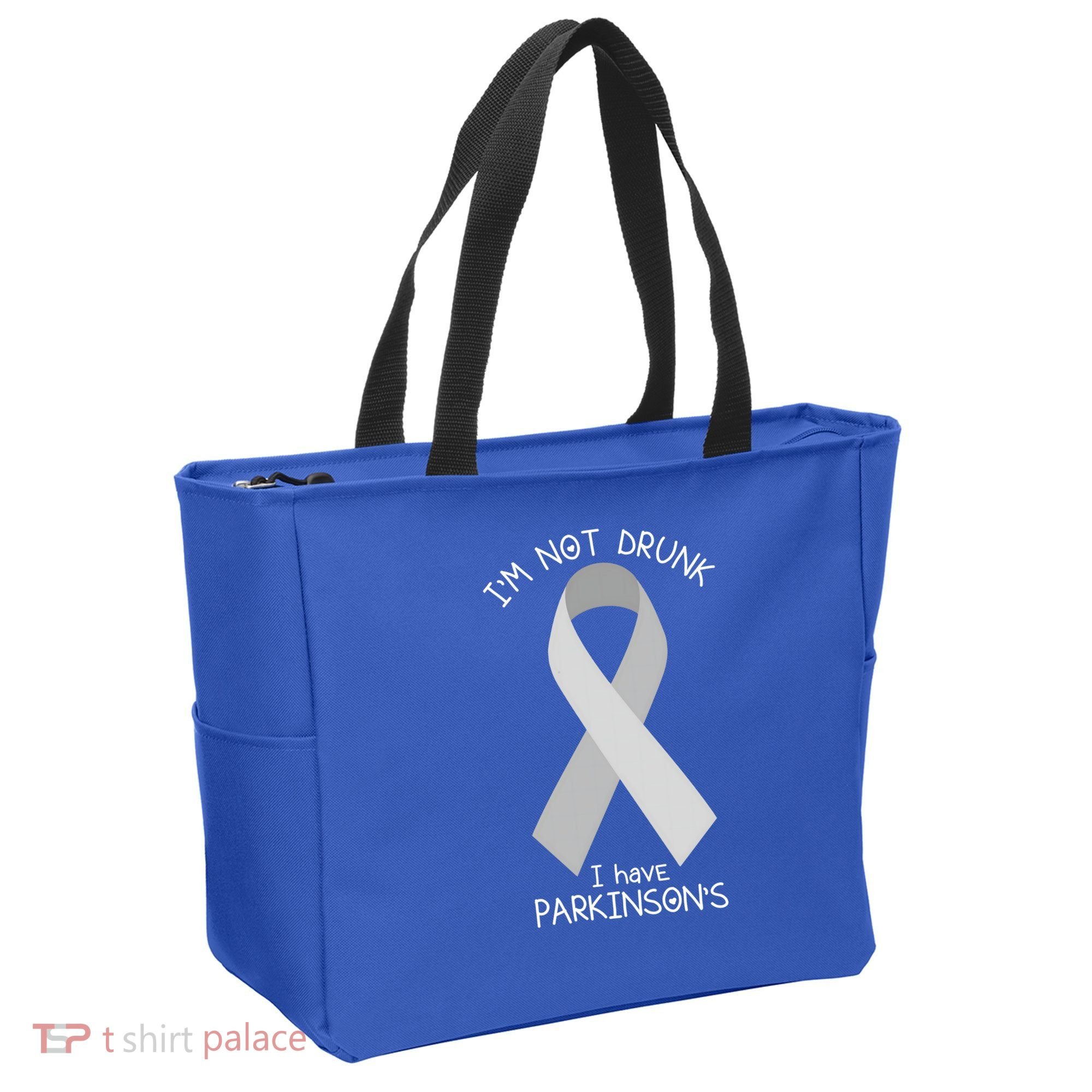 I'm Not Drunk I Have Parkinson's Awareness Ribbon Pd Patient Gift Tote Bag