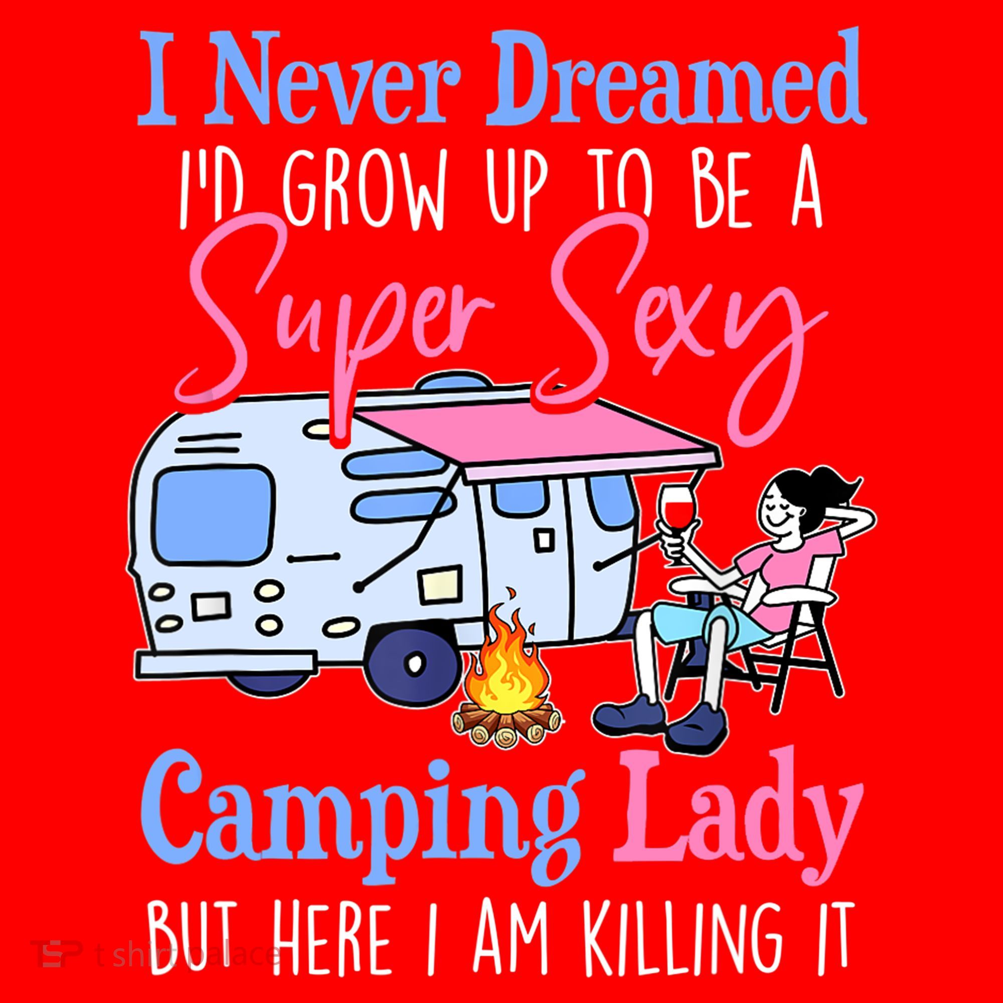 I Never Dreamed I'd Grow Up Super Sexy Camping Lady Camper T Santa Hat