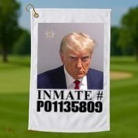 Inmate Number Donald Trump Mugshot Golf Towel thumb 1