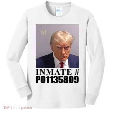 Inmate Number Donald Trump Mugshot Kids Long Sleeve Shirt