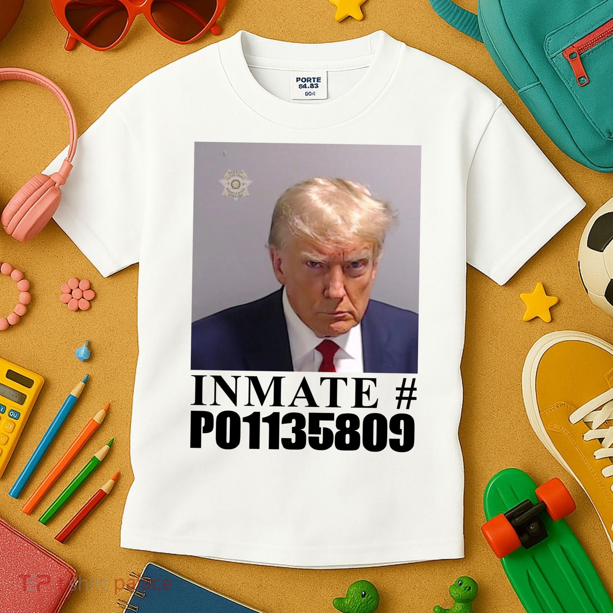 Inmate Number Donald Trump Mugshot Kids T-Shirt