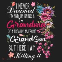 I Never Dreamed Id End Up A Grandma Grandson Mother’S Day Meaningful Gift Women's Sweatshirt thumb 2