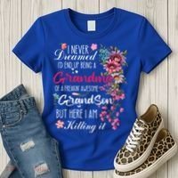 I Never Dreamed Id End Up A Grandma Grandson Mother’S Day Meaningful Gift Women's T-Shirt thumb 3