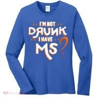 Im Not Drunk I Have Ms Orange Glial Scar Multiple Sclerosis Gift Women's Long Sleeve Shirt thumb 0