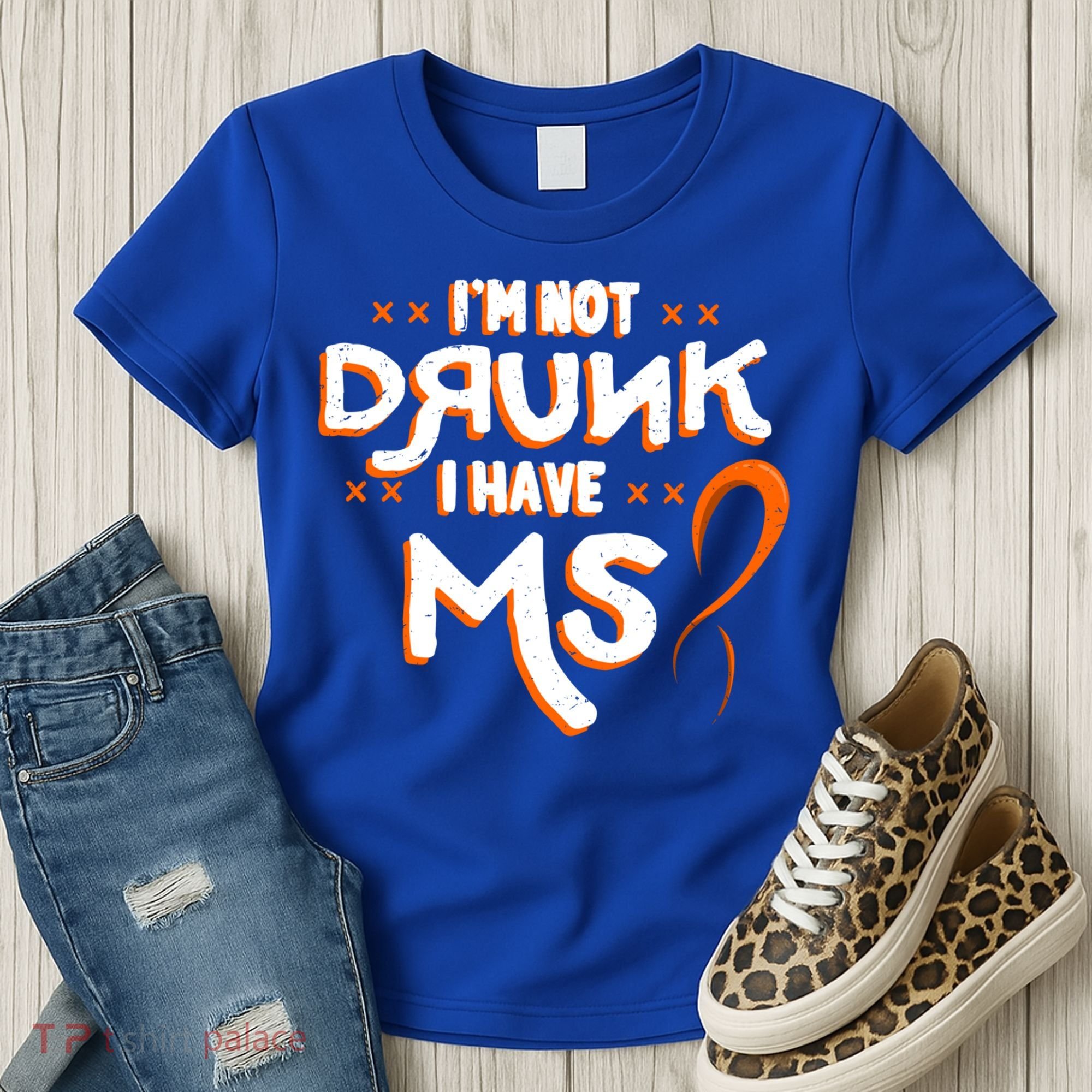 Im Not Drunk I Have Ms Orange Glial Scar Multiple Sclerosis Gift Women's T-Shirt