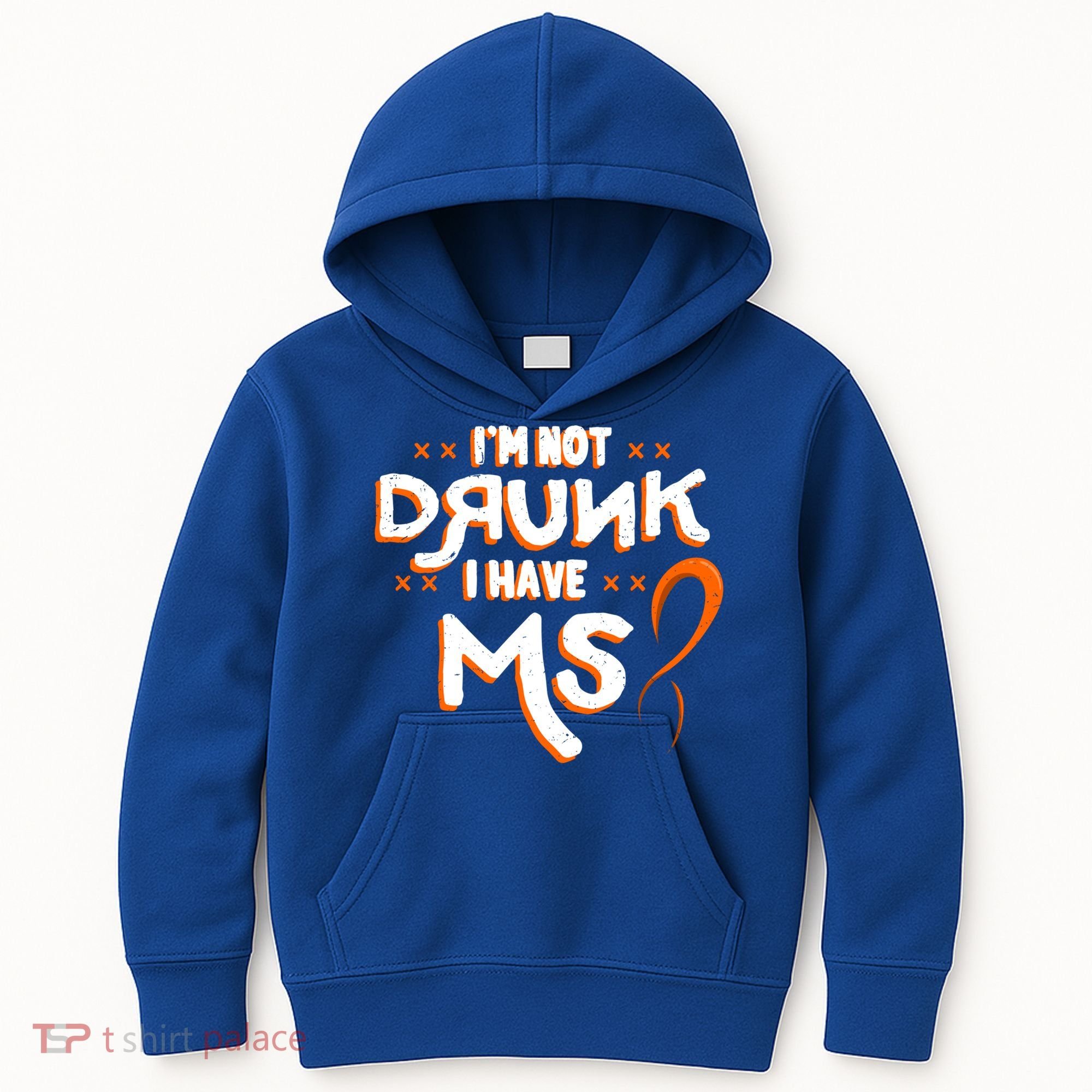 Im Not Drunk I Have Ms Orange Glial Scar Multiple Sclerosis Gift Kids Hoodie
