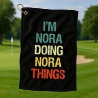 IM Nora Doing Nora Things Personalized First Name Gift Golf Towel thumb 1