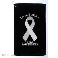 Im Not Drunk I Have Parkinsons Awareness Ribbon Pd Patient Gift Golf Towel thumb 0